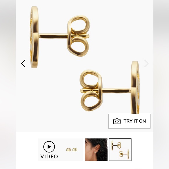 Gucci 18 Yellow Gold GG Logo Earrings - Picture 8 of 10
